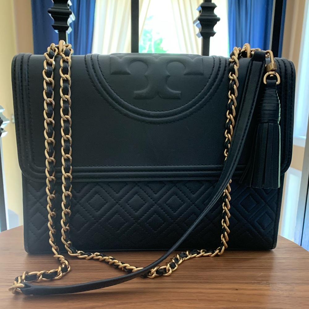 Tory Burch Black Fleming Convertible Shoulder Bag